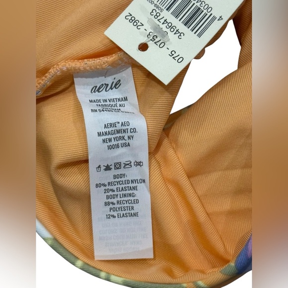 Aerie Orange and Purple Floral Bikini top XL NWT - Picture 5 of 5